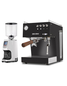 Set Ascaso Steel Duo PID Espresso Machine + Eureka Atom Specialty 75E On-demand grinder for domestic and professional purpose