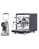 Set ECM Synchronika Anthracite + Eureka HELIOS 75 on demand grinder with Blow-Up Support