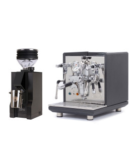 Set ECM Synchronika Anthracite Espresso Machines + Eureka Mignon Zero Single Dose Grinder for Domestic use