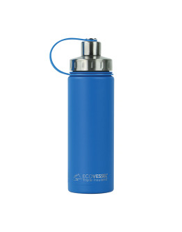 EcoVessel - Insulated Water Bottle Boulder - Hudson Blue 600 ml