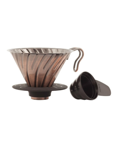 Hario V60-02 Metal dripper with silicone base - Copper