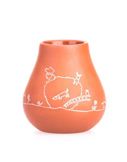 Pizca del Mundo - Matero Fortaleza - clay pot for yerba mate