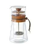 Hario Cafe Press Double Glass – Olive Wood – 600ml